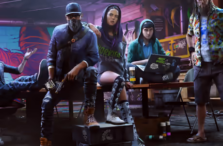 Обои программирование для Samsung Galaxy Tab S9 FE+/Tab S11, Xiaomi Pad 5, Redmi Pad 2 Pro, POCO Pad (2560x2560): Watch Dogs 2, хакер, граффити, команда