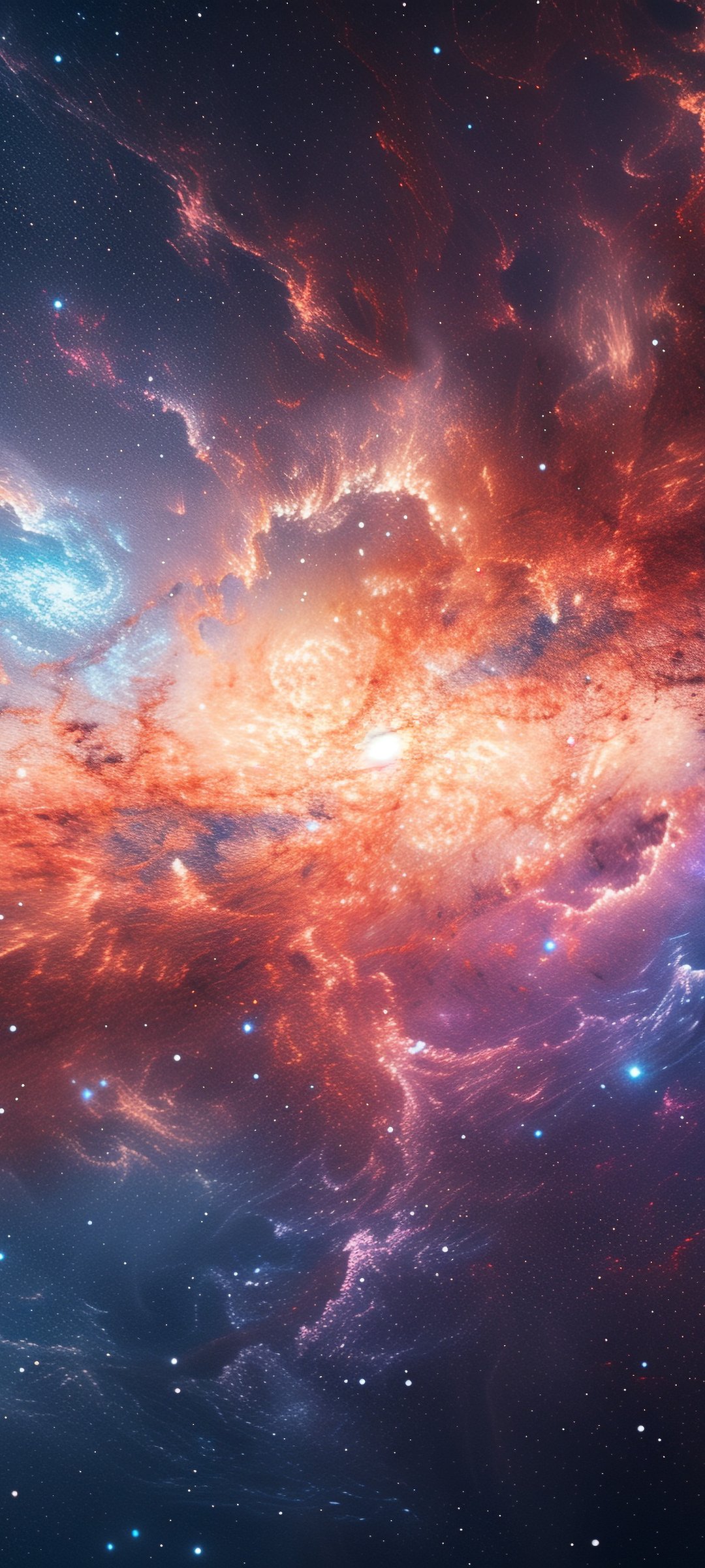 Vibrant cosmic nebula with stars - Wallpapers for Samsung Galaxy M55, POCO M4/X4/X5, Xiaomi Redmi 12/13/Note 13/Note 14/Note 14S in 1080x2400 resolution