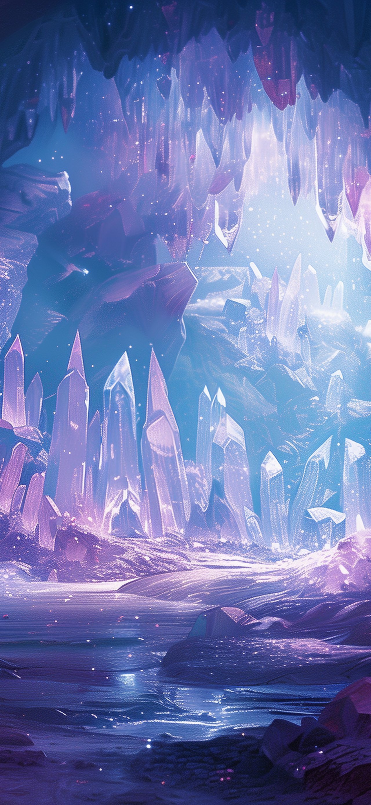 Purple crystals in the cave - Wallpapers for Xiaomi 15T in 1280x2772 resolution