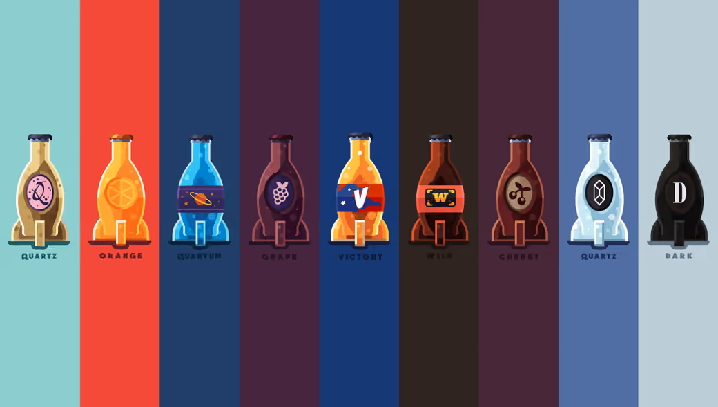 Fallout Nuka Cola bottle designs collection — desktop and phone wallpaper, free download