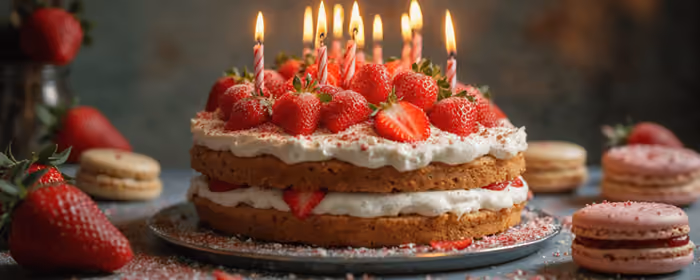 Food wallpapers: cake, birthday, macaron, strawberry
