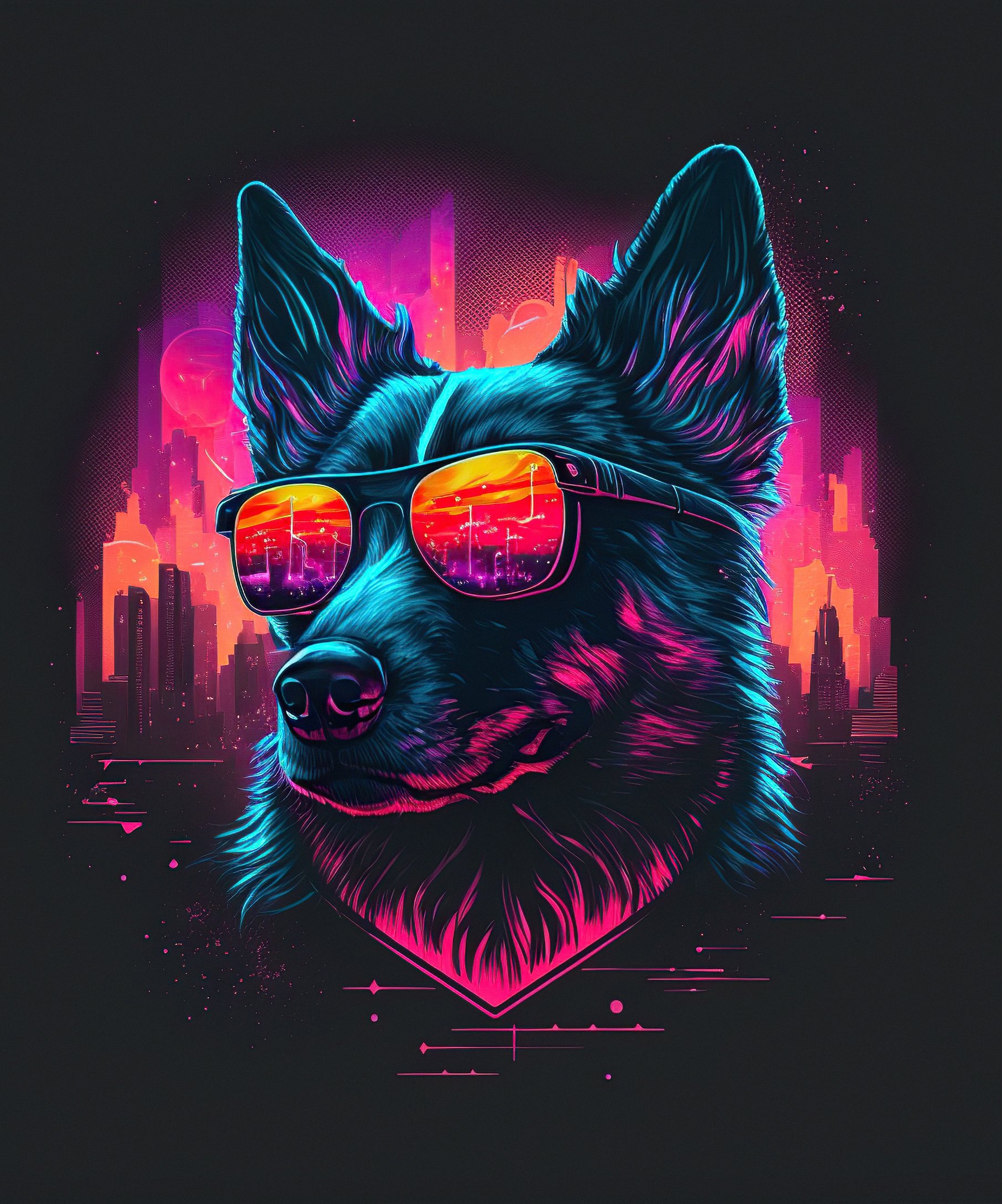 Cool dog wearing sunglasses - Wallpapers for Samsung Galaxy Z Fold4/Z Fold5/Z Fold6 in 1812x2176 resolution