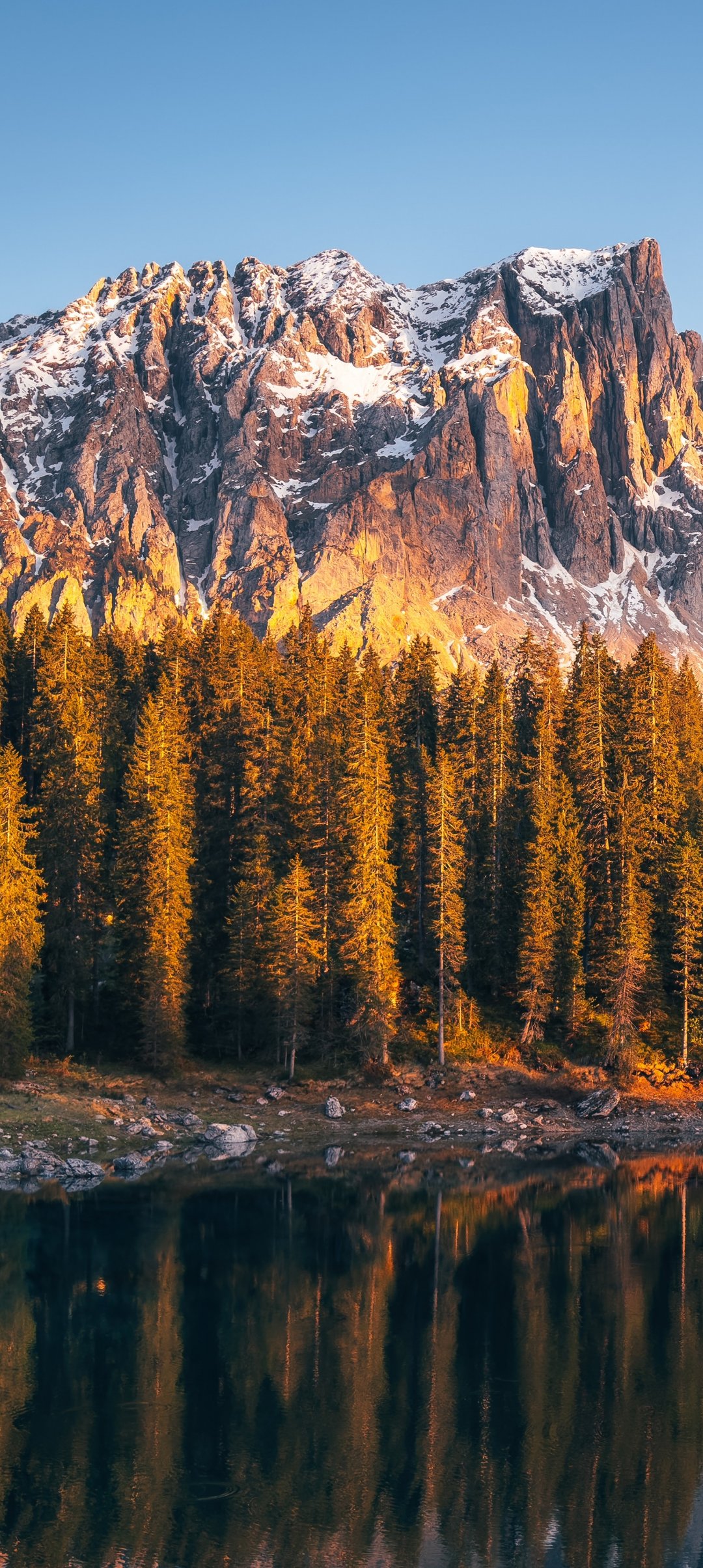 Dolomites Alps Reflecting On Calm Lake - Wallpapers for Samsung Galaxy A13/A14/A53, Realme 12 Pro 5G, POCO M5 in 1080x2408 resolution