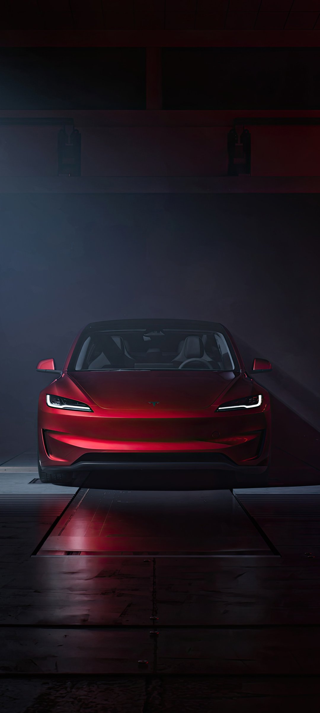 Red Tesla Model 3 Performance - Wallpapers for Samsung Galaxy M55, POCO M4/X4/X5, Xiaomi Redmi 12/13/Note 13/Note 14/Note 14S in 1080x2400 resolution