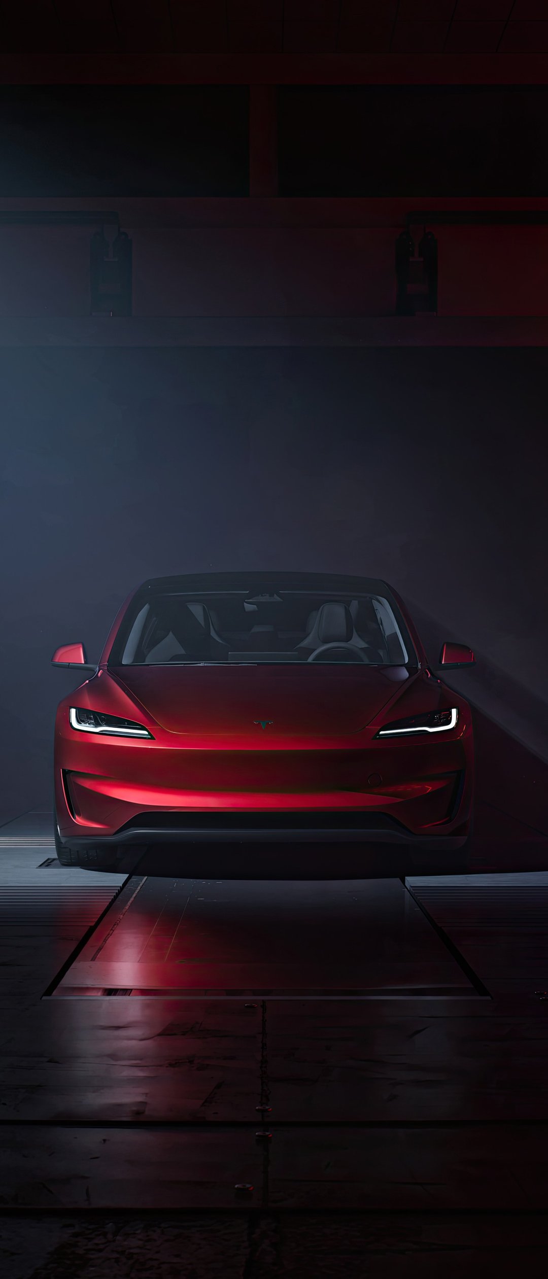 Red Tesla Model 3 Performance - Wallpapers for Samsung Galaxy Z Flip7, Sony Xperia 5 II/5 III/5 V/10 IV/10 V, Xiaomi Mix Fold 3 in 1080x2520 resolution