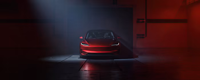UltraWide 32:9 обои (3840x1080): Tesla Model 3, электромобиль, LED, седан