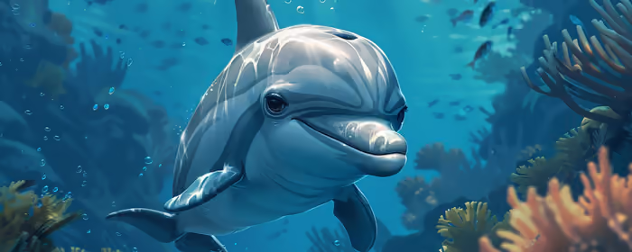 UltraWide 21:9 wallpapers (2560x1080): dolphin, underwater, corals, reef