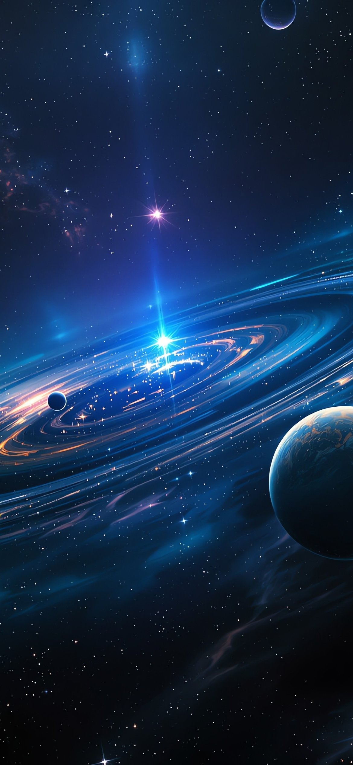 Powerful radiation from the galactic center - Wallpapers for iPhone 12 Pro/13 Pro/14 in 1170x2532 resolution