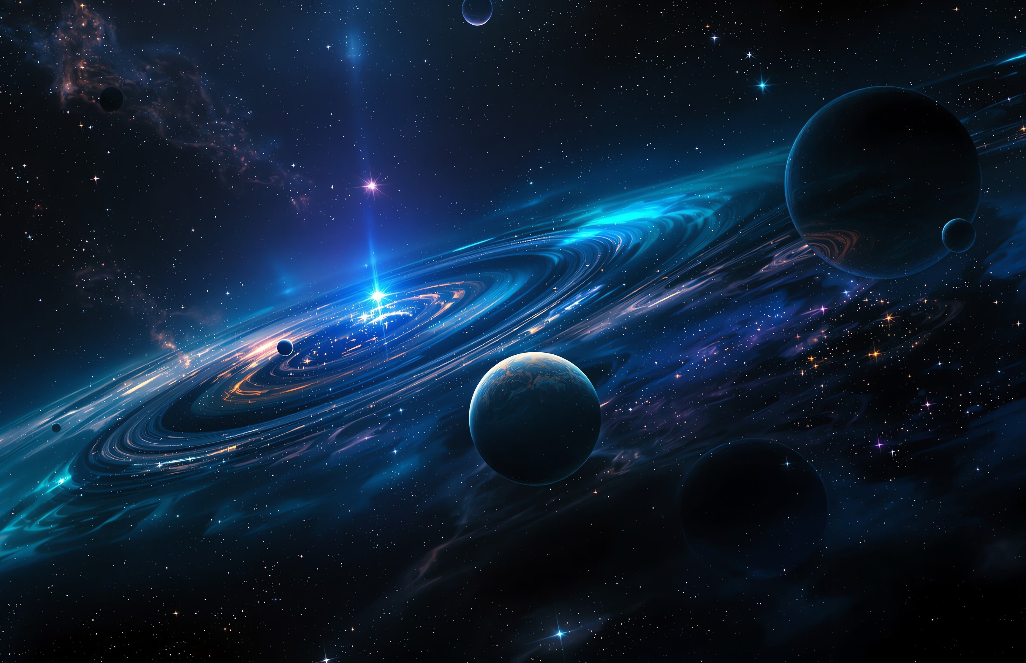Powerful radiation from the galactic center - Wallpapers for Apple MacBook 16.2″ in 3456x2234 resolution