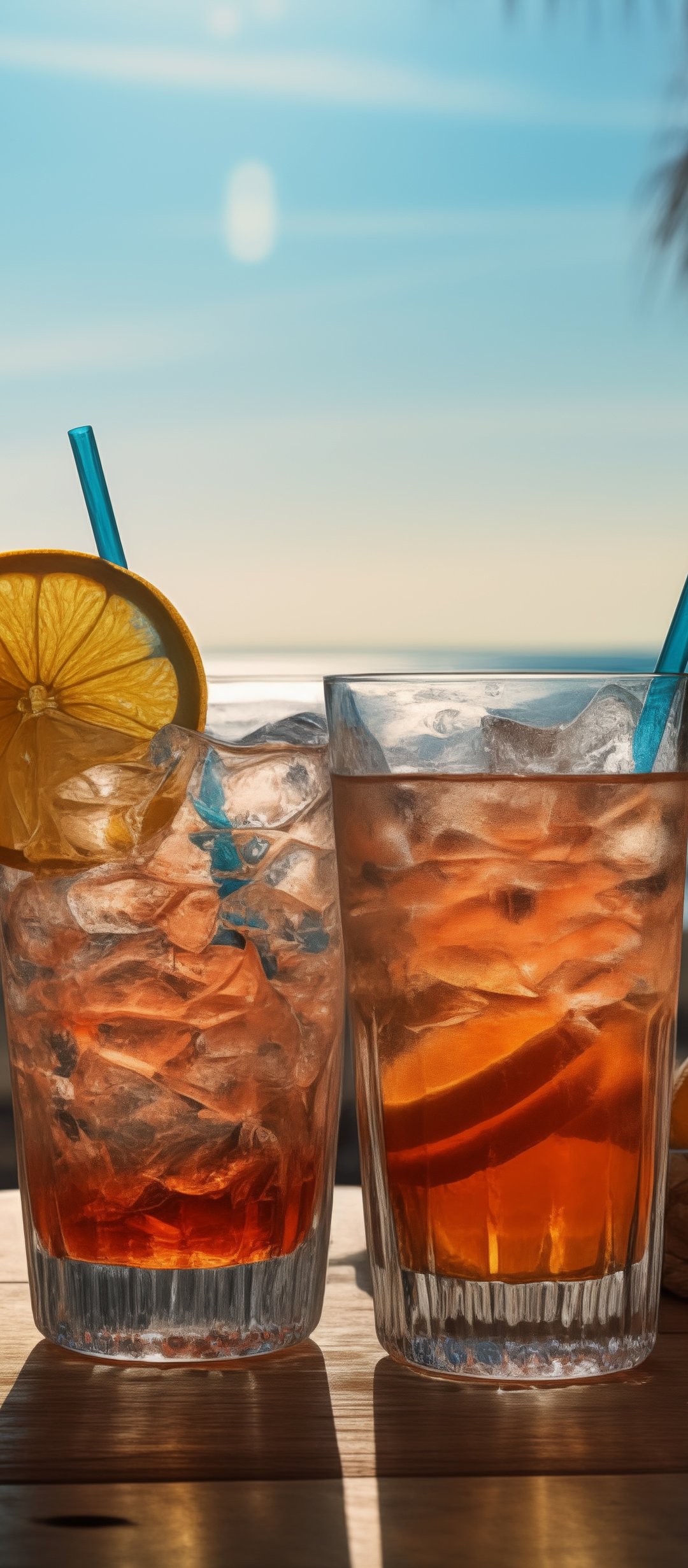 Iced lemonade on the beach - Wallpapers for TECNO/Infinix in 1080x2460 resolution