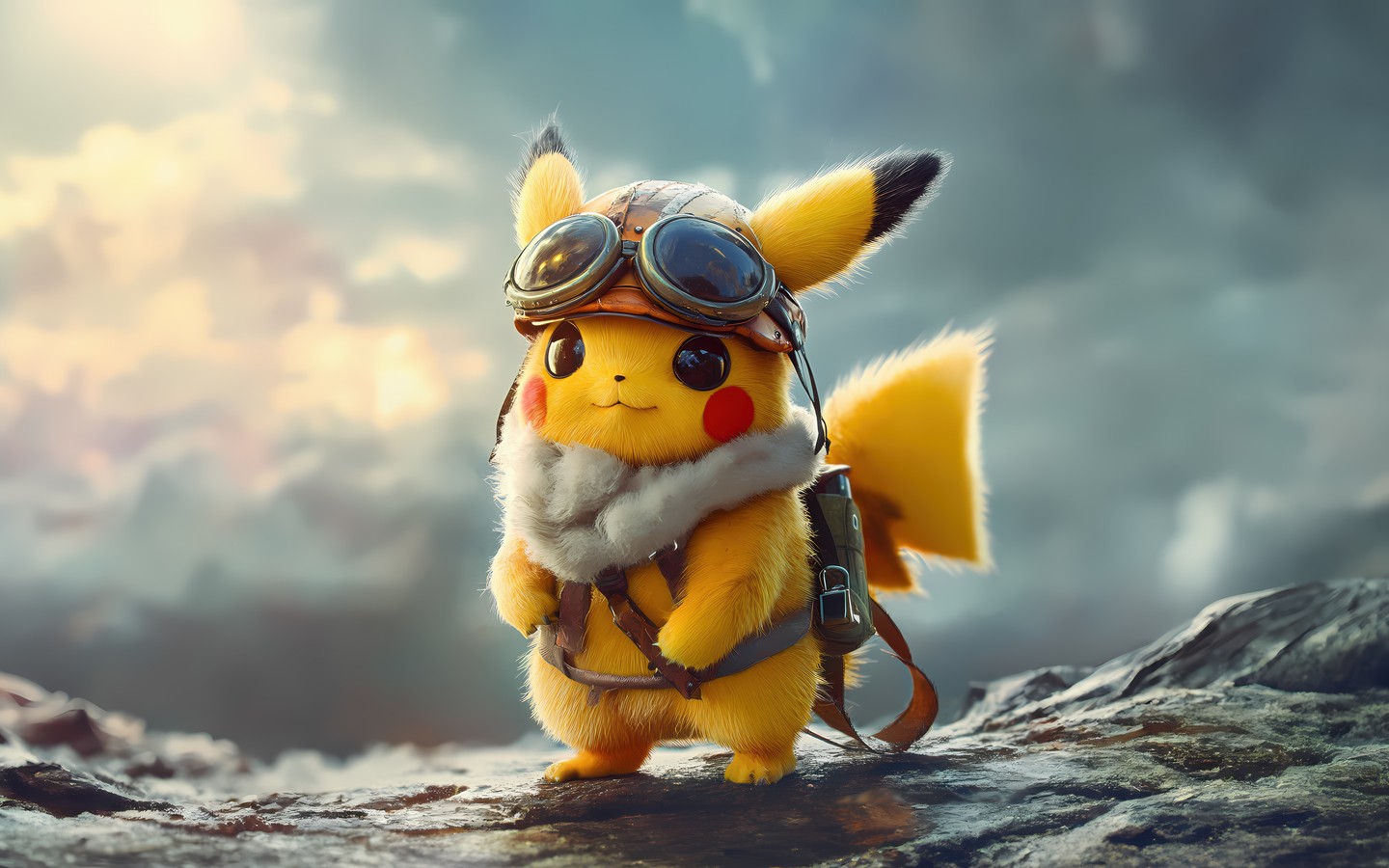 Adventurous Pikachu Dressed as a Pilot