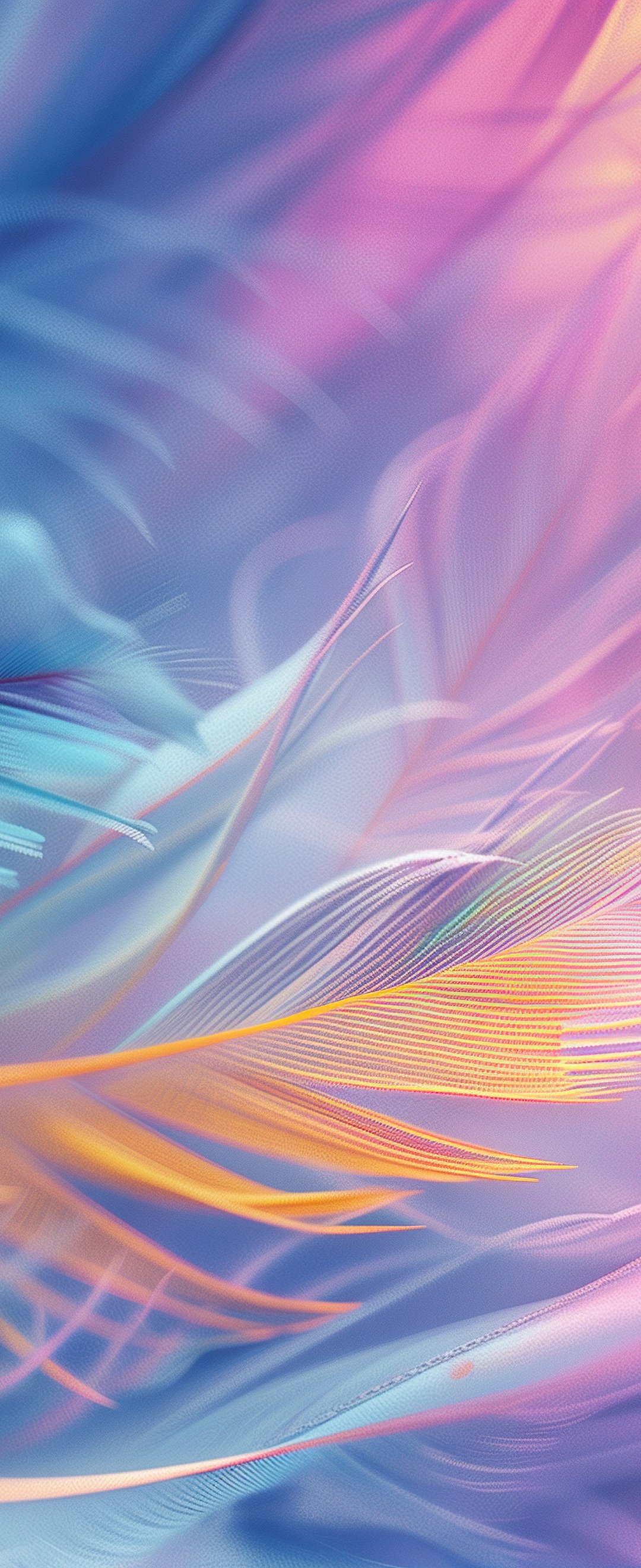Colorful soft feathers - Wallpapers for Samsung Galaxy Z Flip6, Motorola Razr 2025 in 1080x2640 resolution