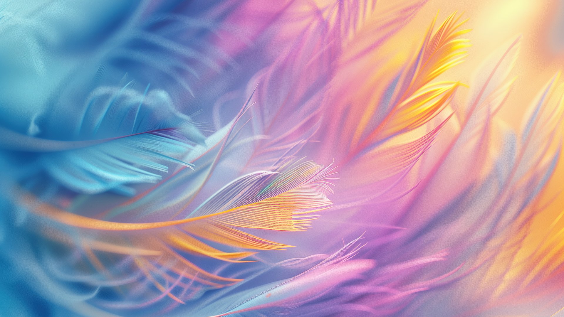Colorful soft feathers - Full HD wallpapers in 1920x1080 resolution