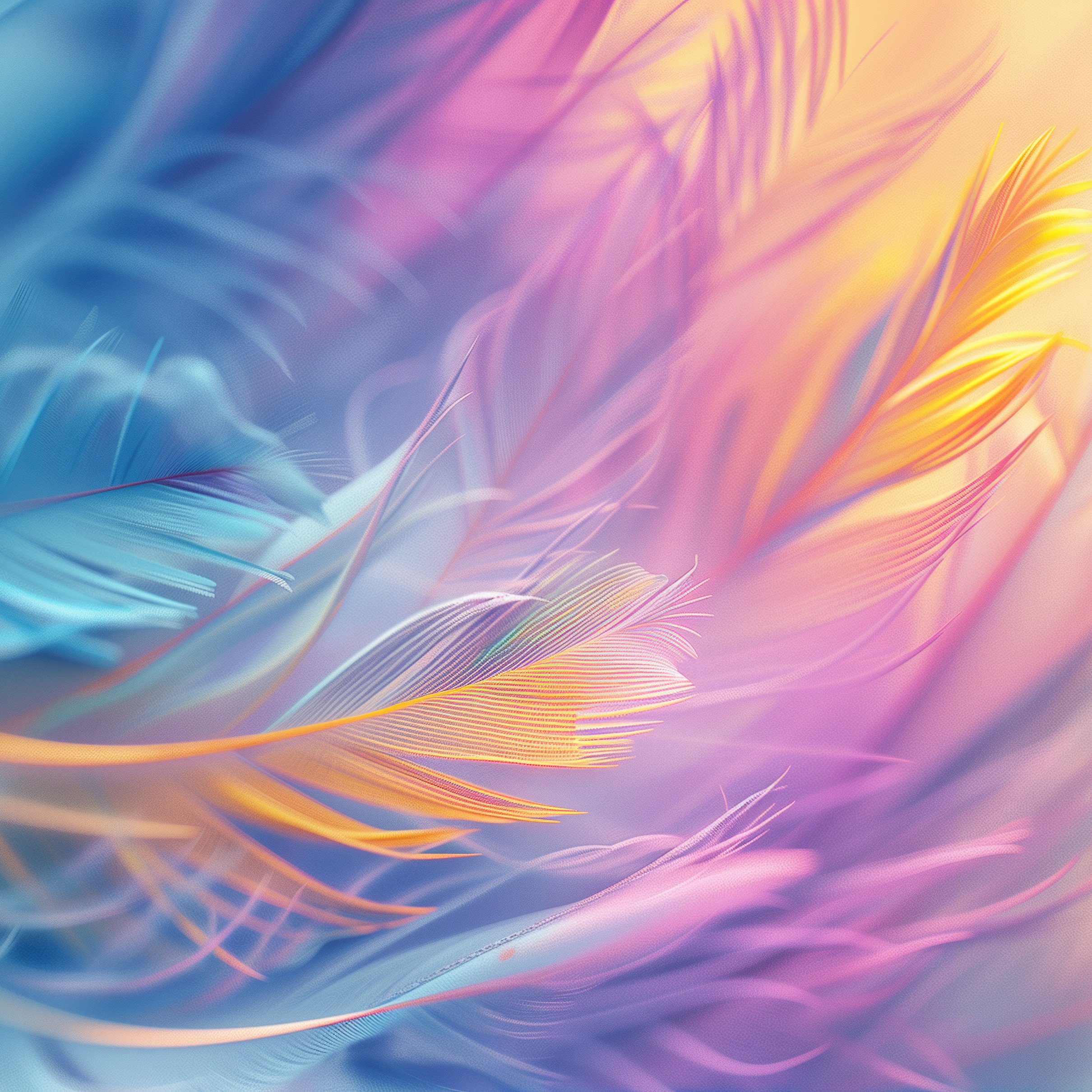 Colorful soft feathers - Wallpapers for iPad Pro 11″ 2024 in 2420x2420 resolution