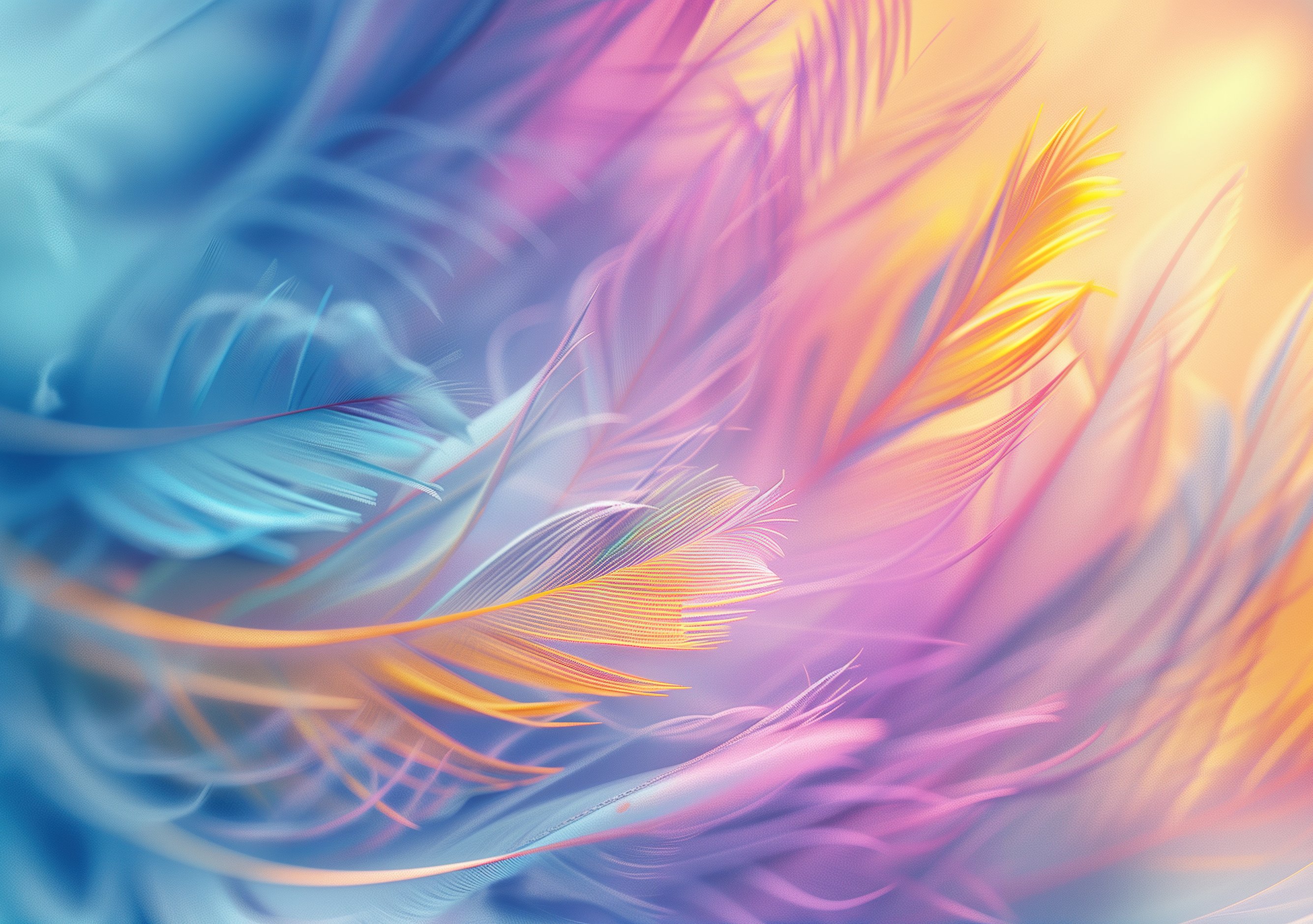 Colorful soft feathers - Wallpapers for iPhone Duo in 2670x1878 resolution