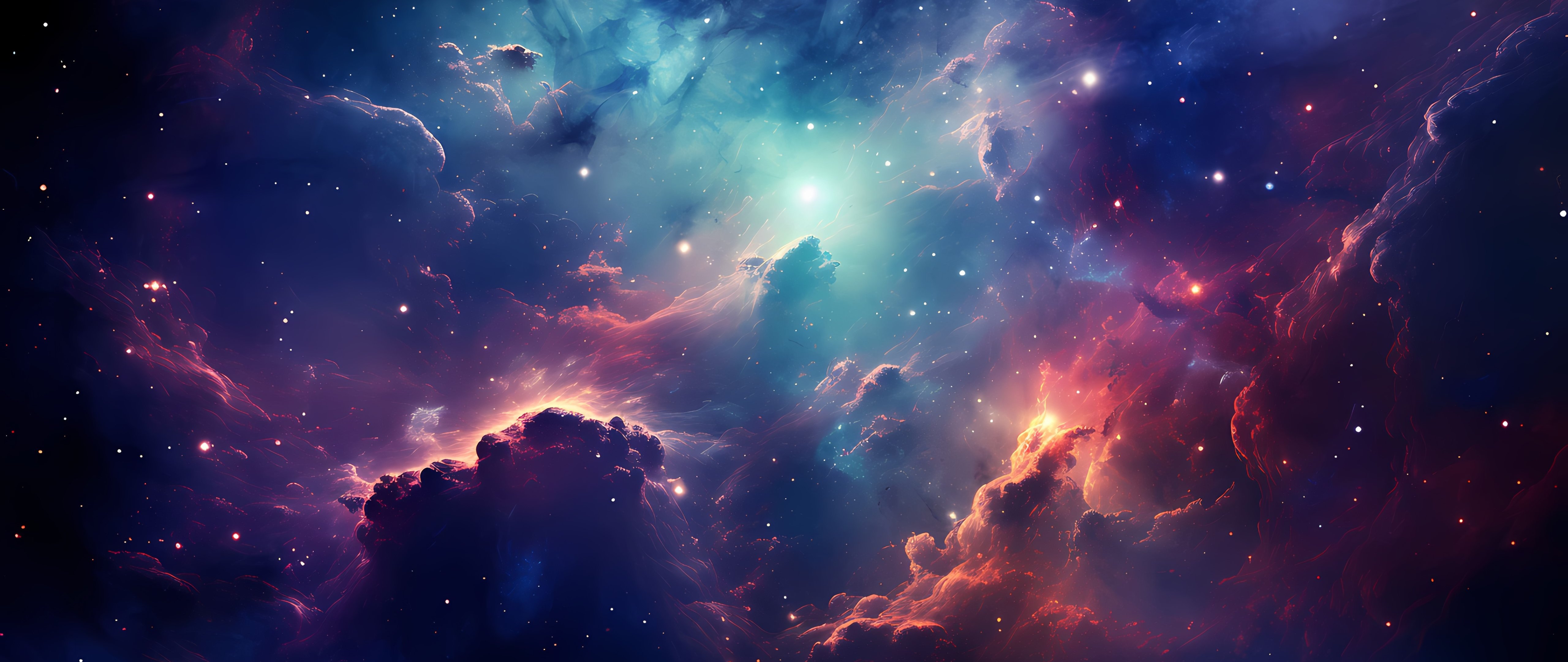 Cosmic nebula with stars - 5K2K UltraWide 21:9 wallpapers in 5120x2160 resolution