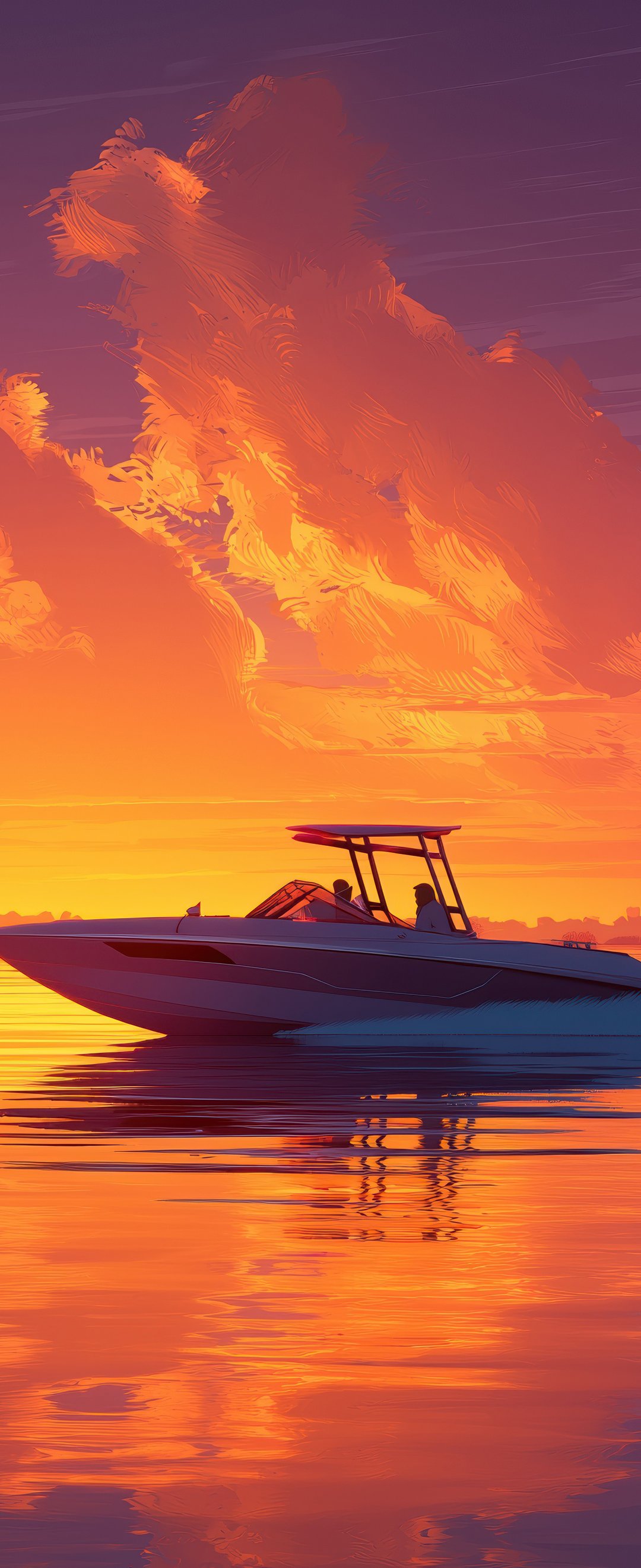 Sunset boat in the tropics - Wallpapers for Samsung Galaxy Z Flip6, Motorola Razr 2025 in 1080x2640 resolution