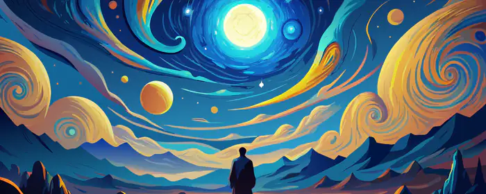 Abstraction wallpapers: galaxy, planet, stars, mountains