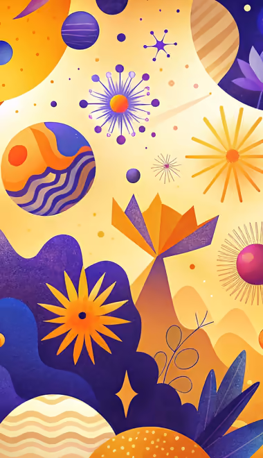 Abstraction wallpapers: planet, stars, mountains, leaves