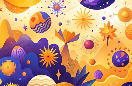 Abstraction wallpapers: planet, stars, mountains, leaves