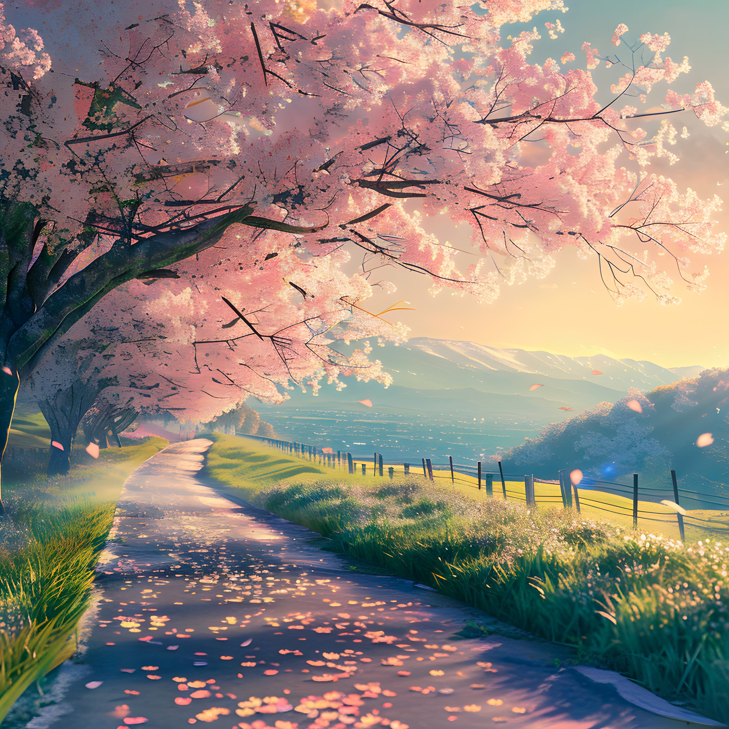Sakura blossoms in the mountains - Wallpapers for iPad Air 10.9″ in 2360x2360 resolution
