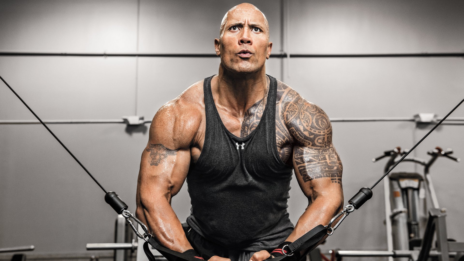 Dwayne Johnson at the gym - Full HD wallpapers in 1920x1080 resolution