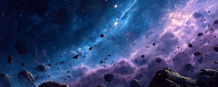 UltraWide 32:9 wallpapers (5120x1440): asteroid, orbit, nebula, rock