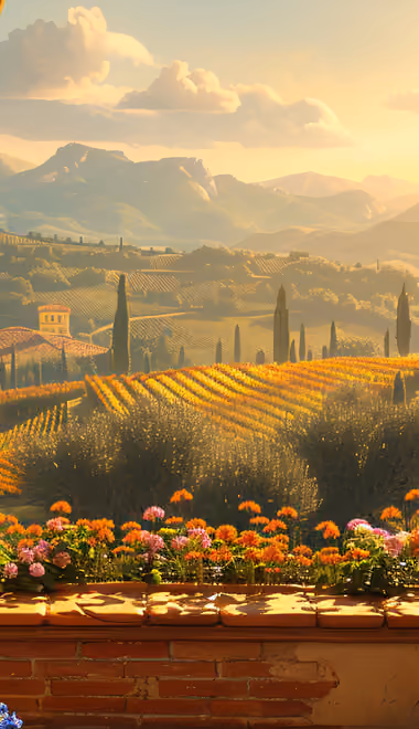 Vineyard Wallpapers for Xiaomi 17/17 Pro (1220x2608): Italy, vineyard, tuscan, cypress
