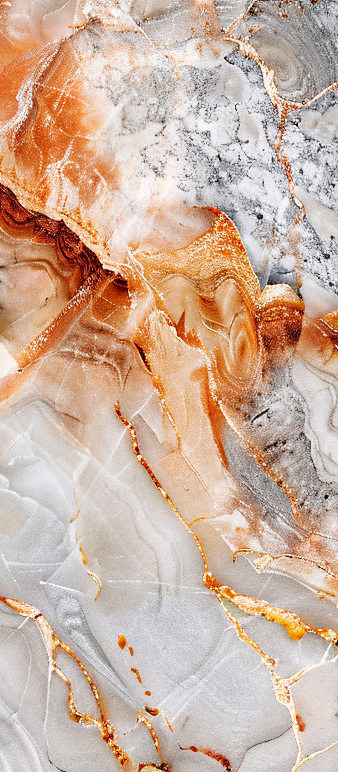 White and orange marble texture - Wallpapers for TECNO/Infinix in 1080x2460 resolution