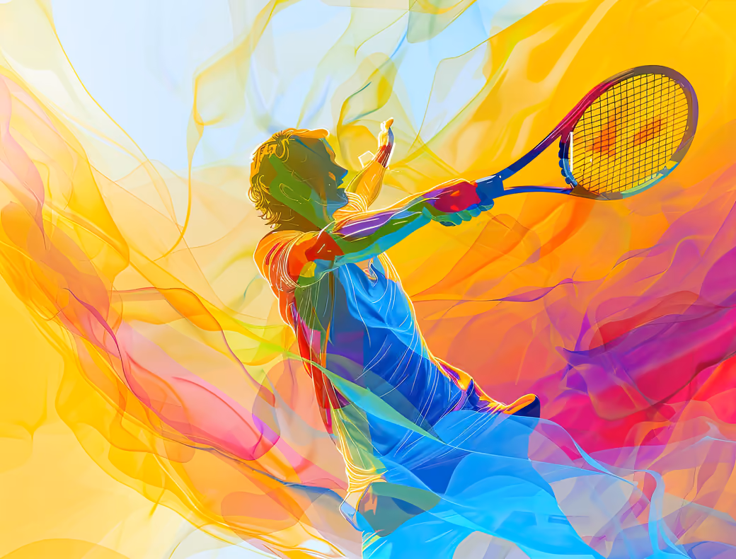 Tennis player serving with racket - XVGA wallpapers in 1024x768 resolution