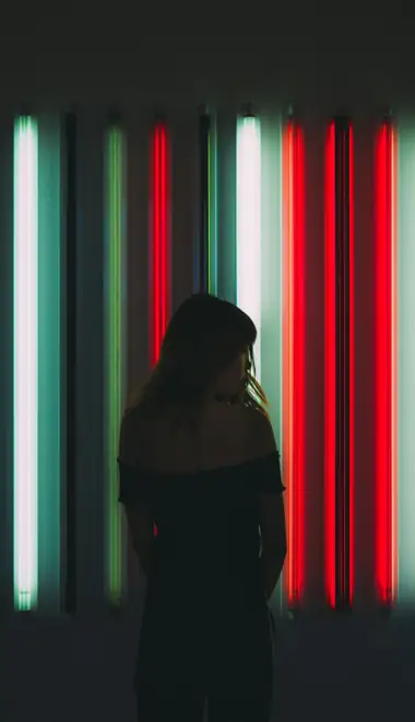 People wallpapers: woman, silhouette, neon, mystery