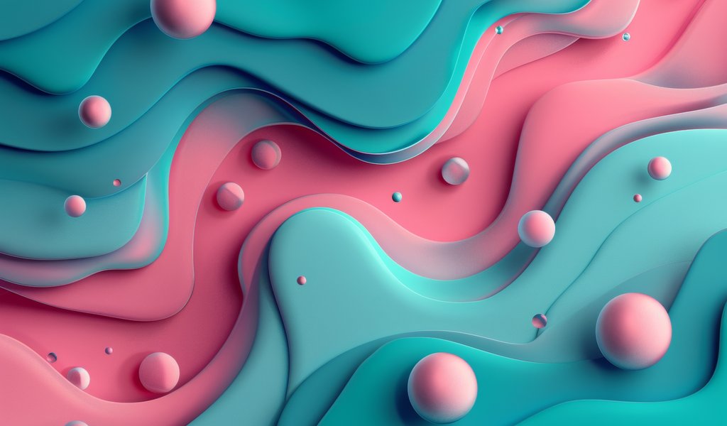 Three-dimensional colorful liquid waves - WSVGA wallpapers in 1024x600 resolution