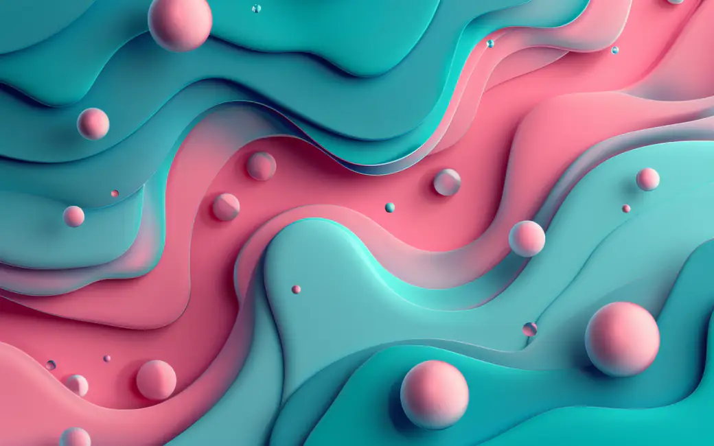 Three-dimensional colorful liquid waves — desktop and phone wallpaper, free download