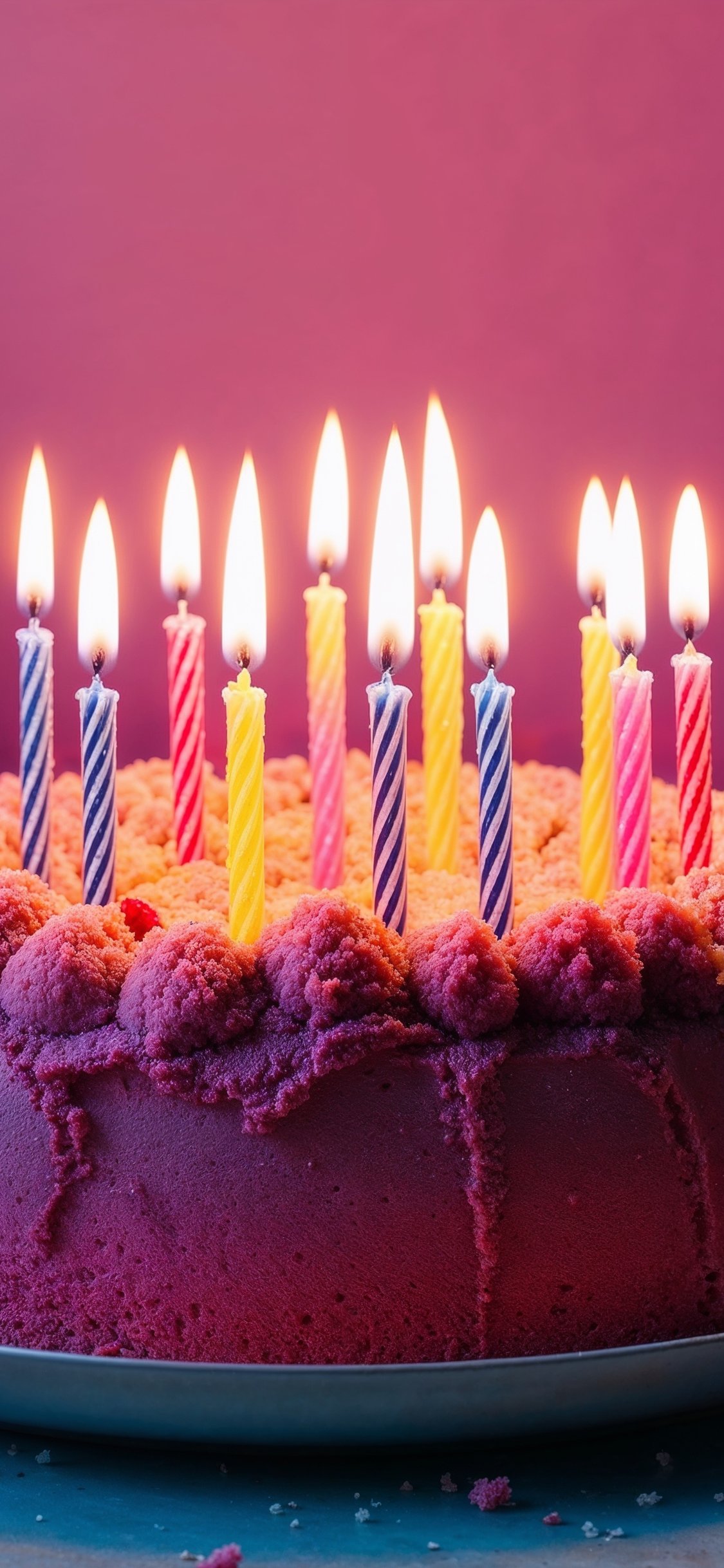 Birthday cake with candles glowing - Wallpapers for iPhone X/XS/11 Pro in 1125x2436 resolution