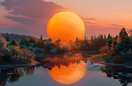Nature wallpapers: sunset, forest, lake, trees