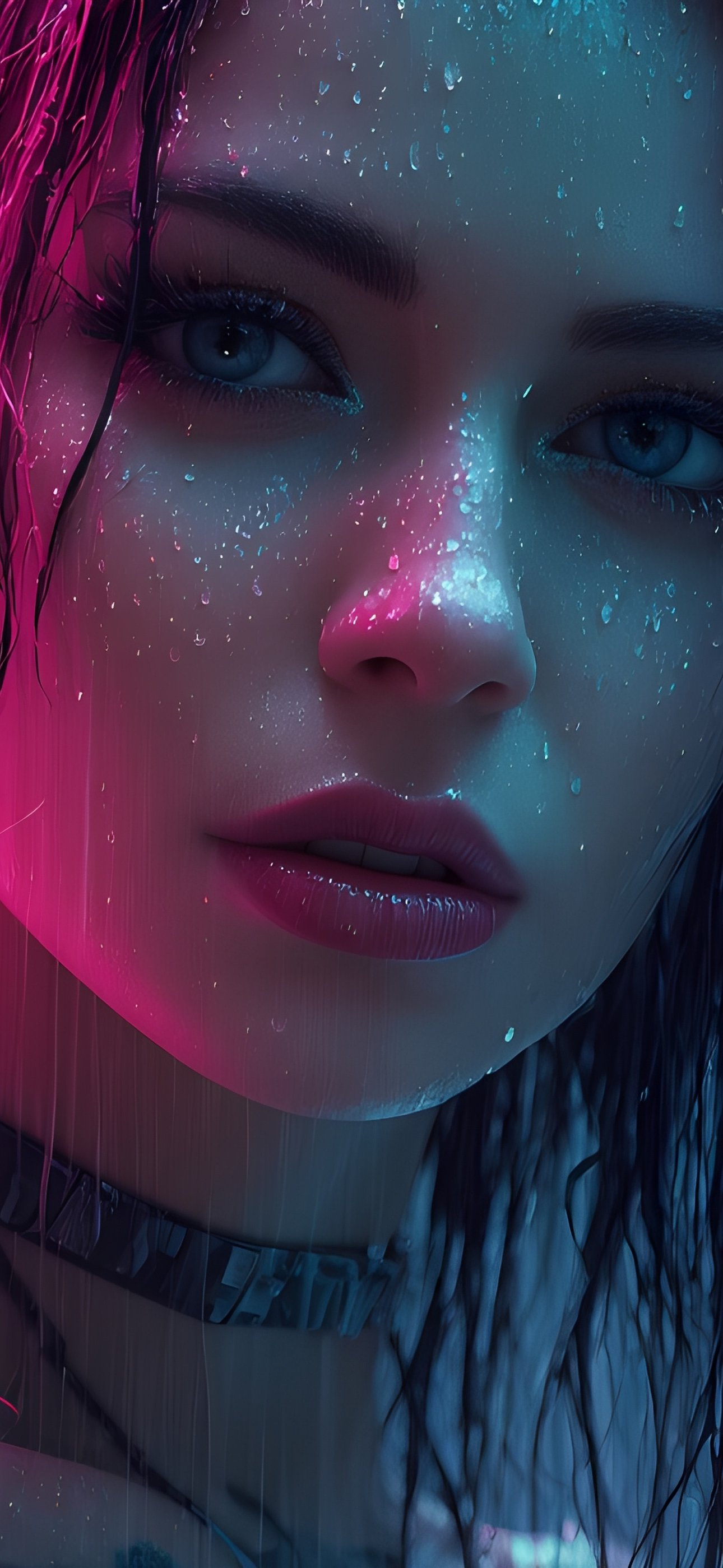 Young woman in the rain - Wallpapers for iPhone 15 Pro Max/14 Pro Max in 1290x2796 resolution