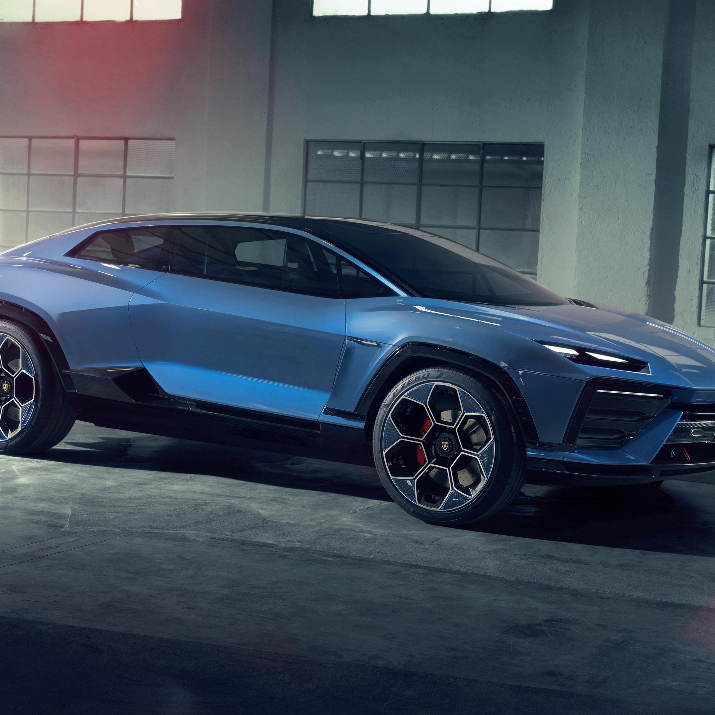 Lamborghini Lanzador EV side view - Wallpapers for iPad Pro 11″ 2024 in 2420x2420 resolution