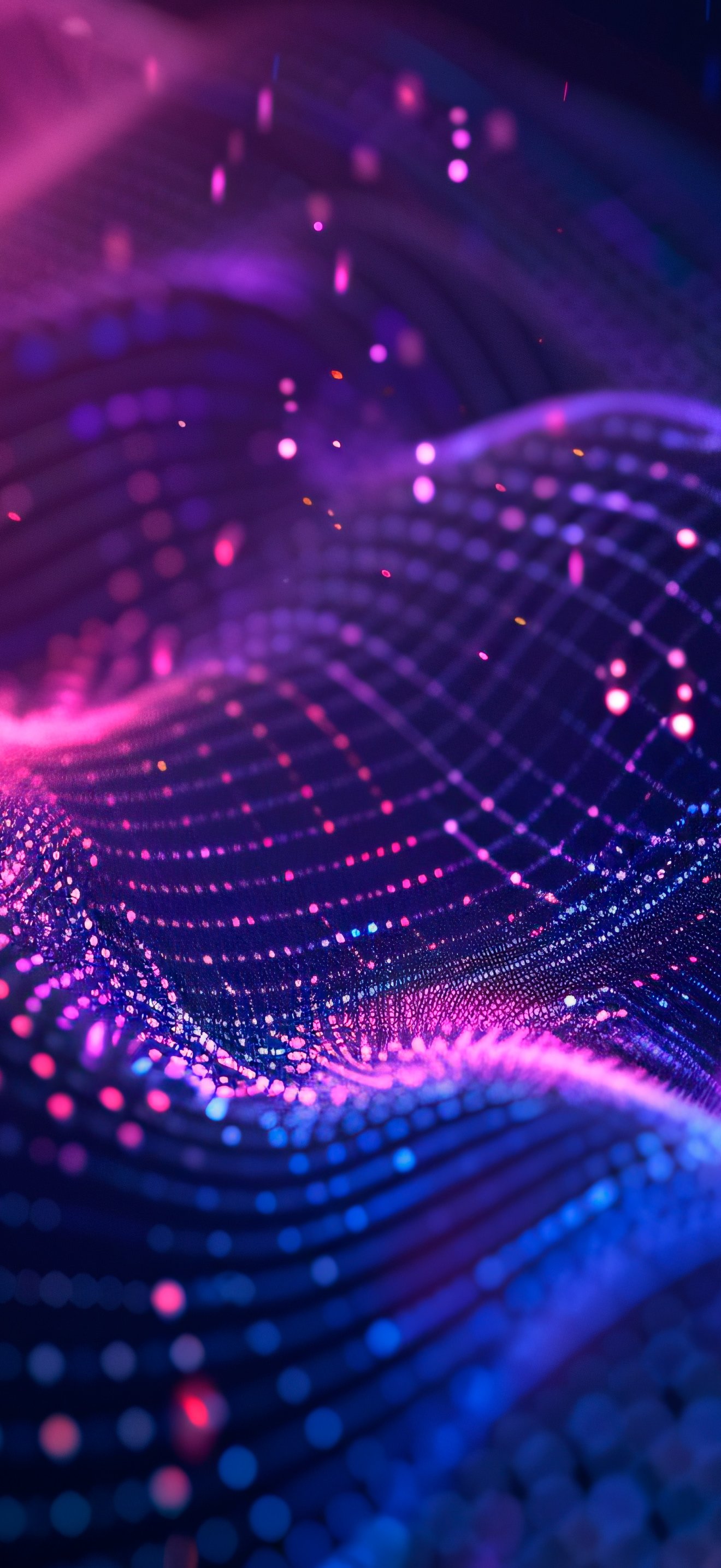 Digital wave of glowing data points - Wallpapers for iPhone 17 Pro Max/16 Pro Max in 1320x2868 resolution