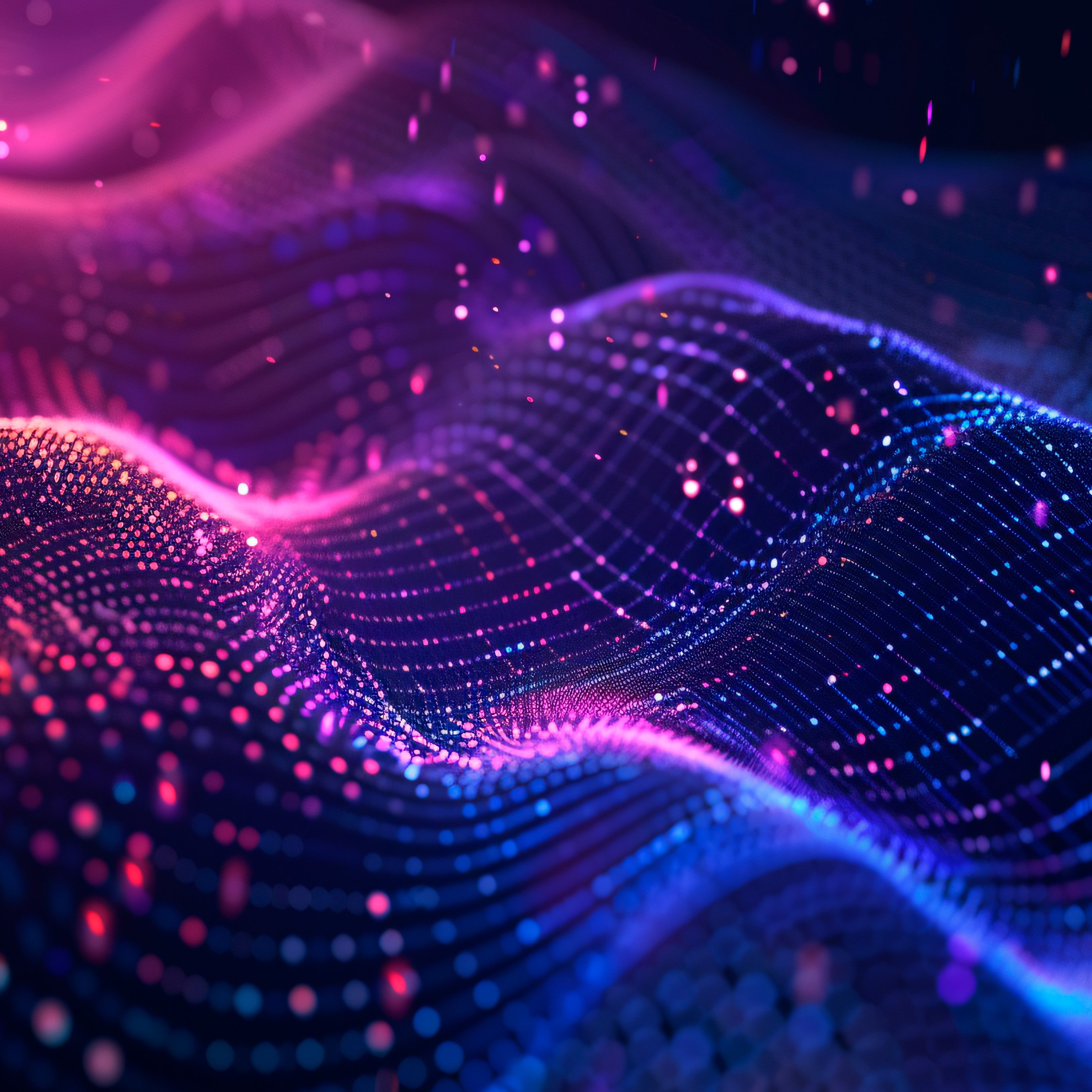 Digital wave of glowing data points - Wallpapers for iPad Pro 13″ in 2752x2752 resolution