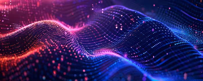 UltraWide 32:9 обои узор (3840x1080): данные, волны, частицы, сияние
