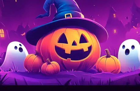XGA+ ghost wallpapers (1152x864): Halloween, pumpkin, hat, ghost