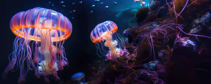 UltraWide 21:9 wallpapers (2560x1080): jellyfish, underwater, corals, ocean