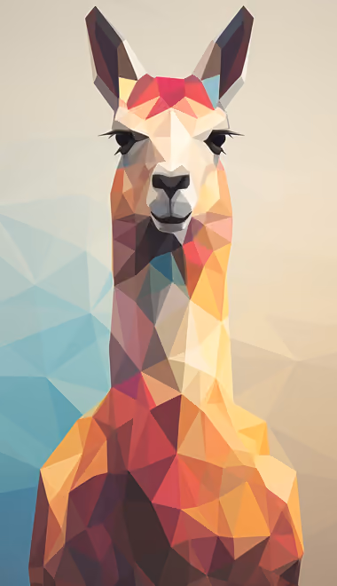 Обои иллюстрации: лама, low poly, форма, портрет