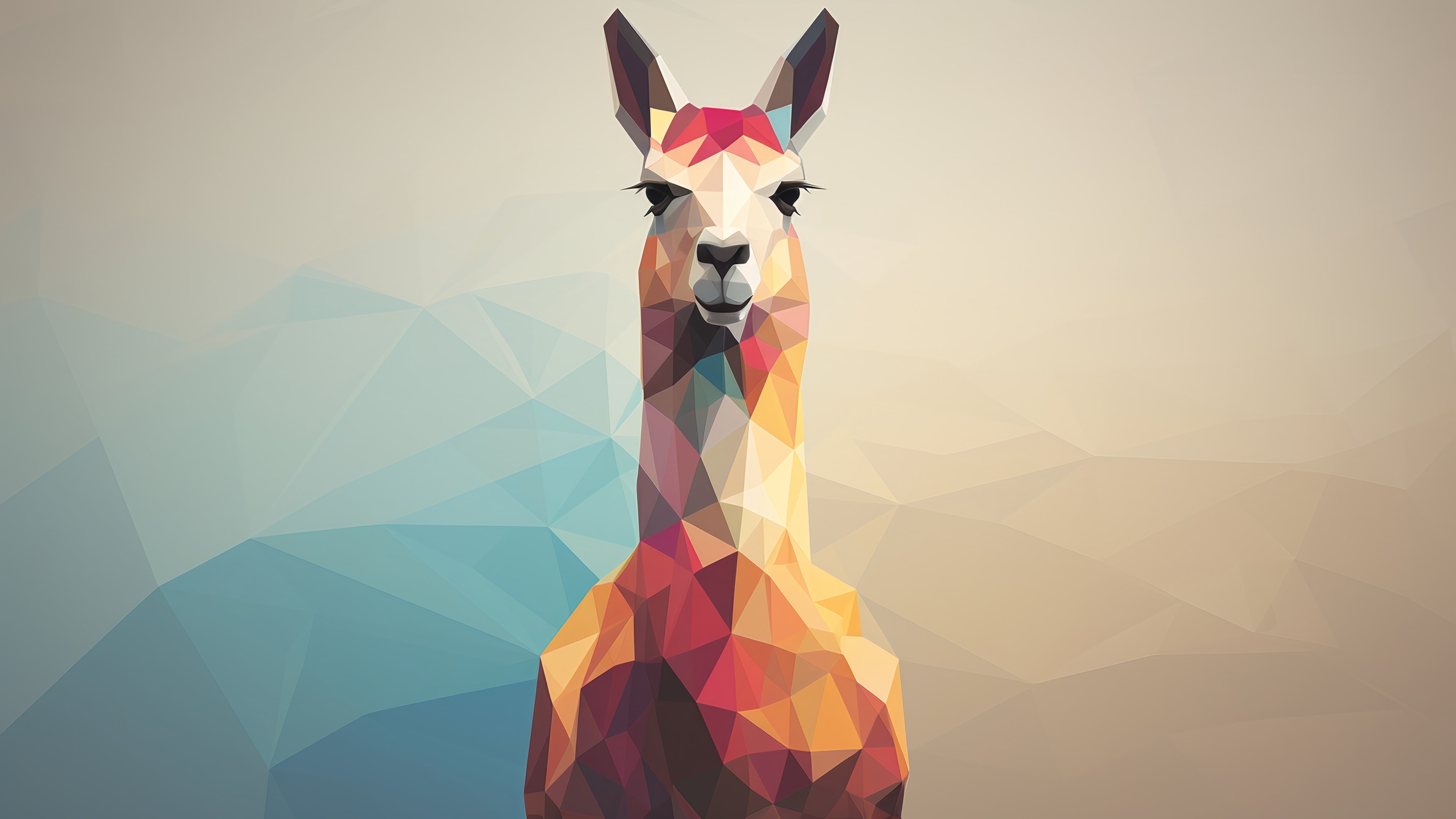 Low poly colorful llama - Wallpapers for Apple iMac 24″ in 4480x2520 resolution