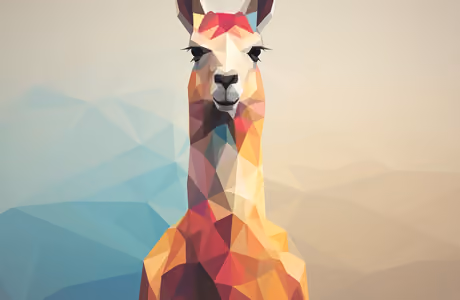 Обои иллюстрации: лама, low poly, форма, портрет