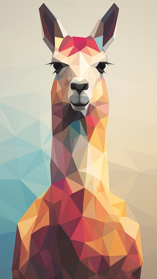 Лама в стиле low poly - Обои для Samsung, HTC, Sony в разрешении 540x960