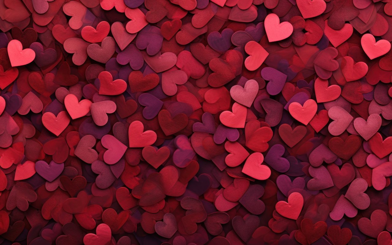 Valentines Day red hearts background - WXGA_1280 wallpapers in 1280x800 resolution