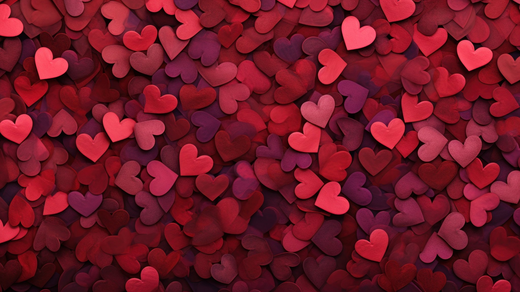 Valentines Day red hearts background - QWXGA wallpapers in 2048x1152 resolution