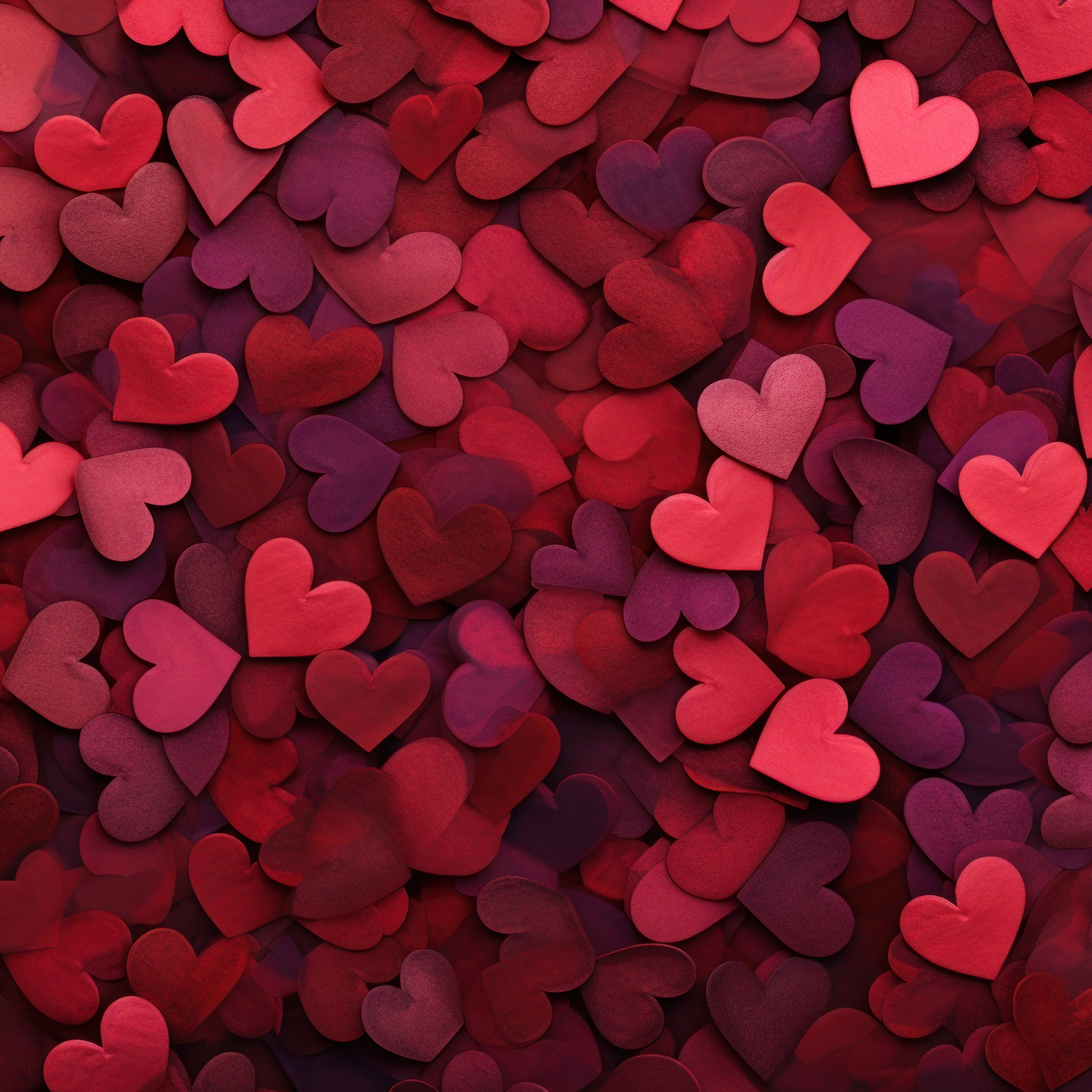 Valentines Day red hearts background - Wallpapers for Samsung Galaxy Tab S9 FE+/Tab S11, Xiaomi Pad 5, Redmi Pad 2 Pro, POCO Pad in 2560x2560 resolution