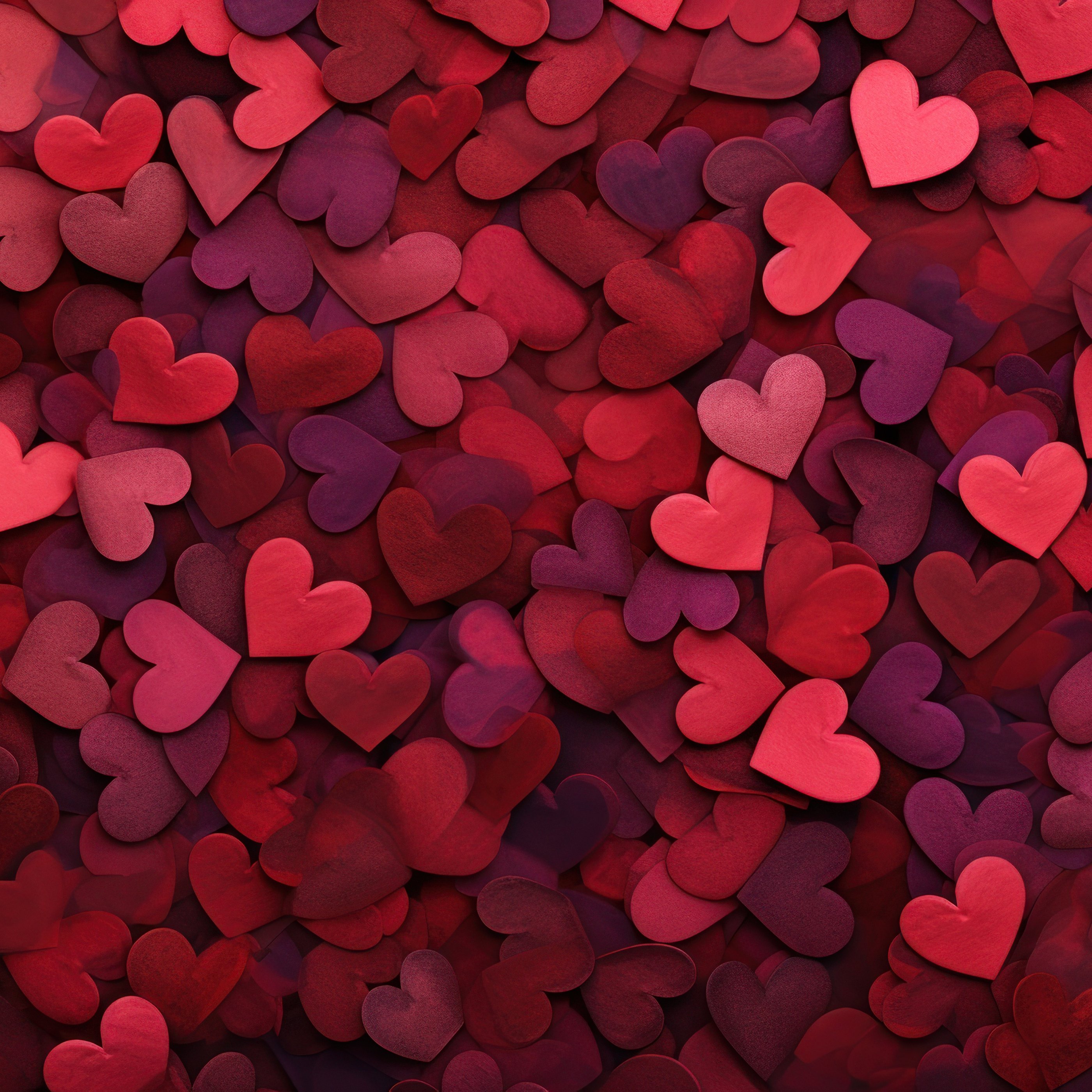 Valentines Day red hearts background - Wallpapers for Samsung Galaxy Tab S9+ in 2800x2800 resolution